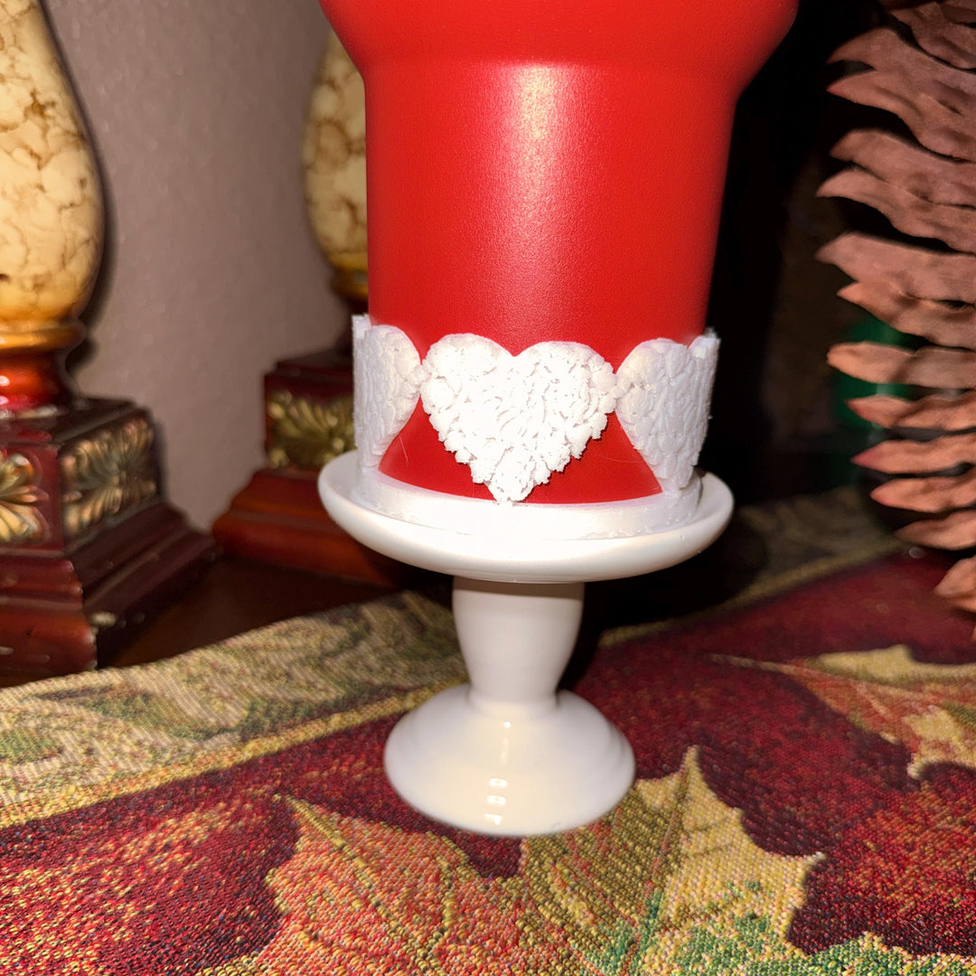 Rose Embossed Valentine Heart Tumbler Boot, Red White Pink Lavender, Protective Sleeve, HOT SELLER