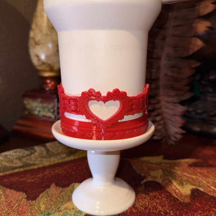 Heart Lace Embossed Valentine Heart Tumbler Boot, Red White Pink Lavender, Protective Sleeve, for the 20 30 40 oz Stanley HOT SELLER