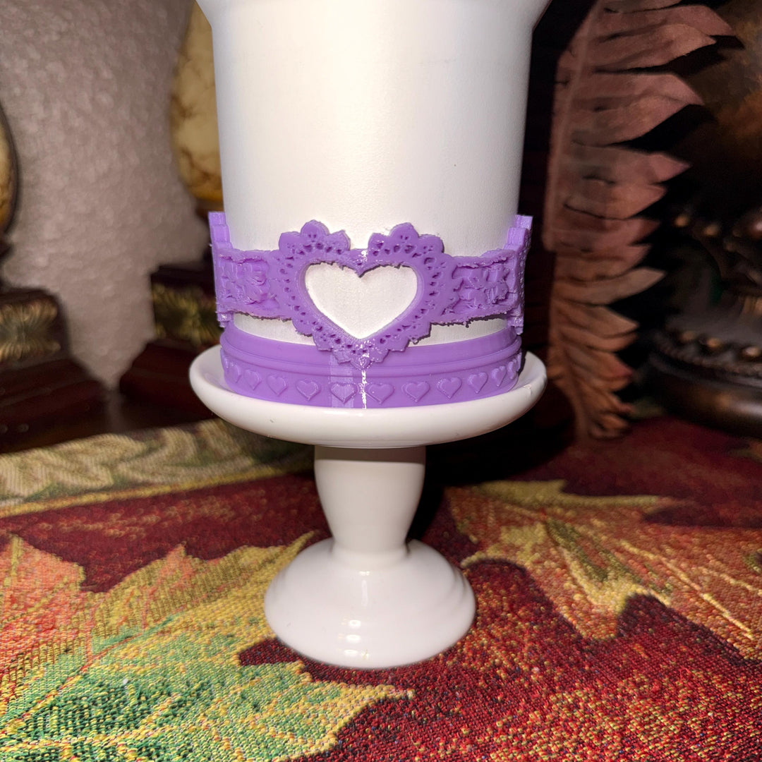 Heart Lace Embossed Valentine Heart Tumbler Boot, Red White Pink Lavender, Protective Sleeve, for the 20 30 40 oz Stanley HOT SELLER