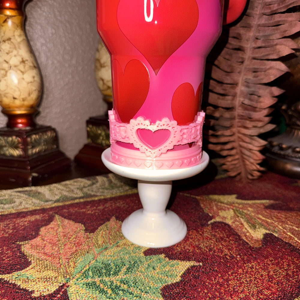 Heart Lace Embossed Valentine Heart Tumbler Boot, Red White Pink Lavender, Protective Sleeve, for the 20 30 40 oz Stanley HOT SELLER