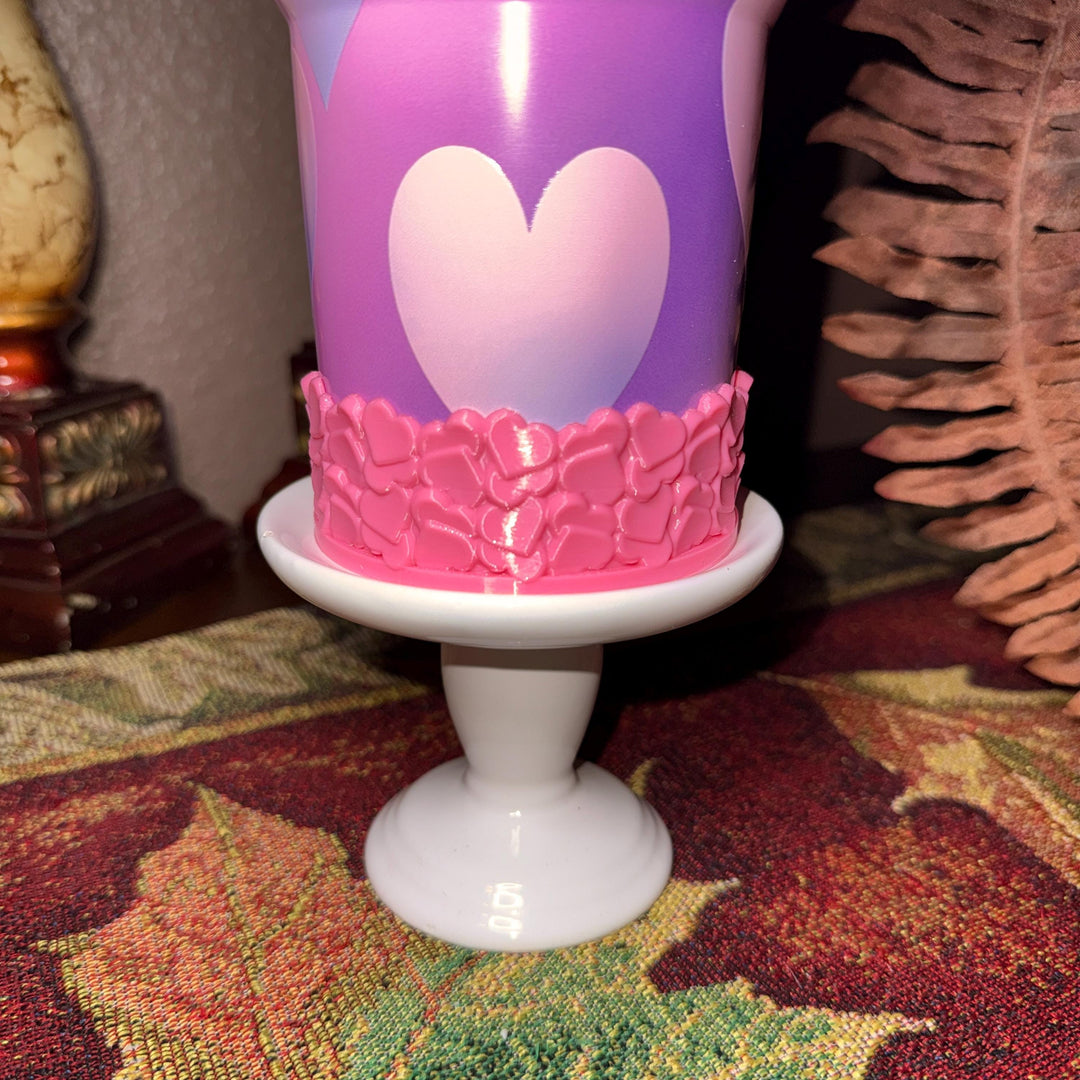 Pink Valentine Heart Cluster Tumbler Boot, Protective Sleeve, Boot, Halo, and Bangle, fits 20 30 or 40 oz Stanley