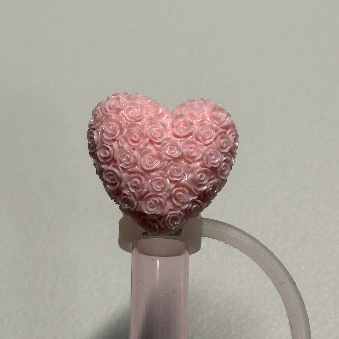 Rose Heart Straw Cap Topper, for Valentine Stanley 20 30 or 40 oz Tumblers, unique minimalist gift accessories