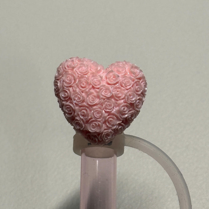 Rose Heart Straw Cap Topper, for Valentine Stanley 20 30 or 40 oz Tumblers, unique minimalist gift accessories