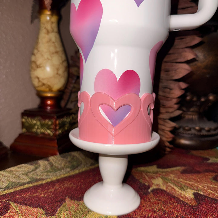Valentine Heart Tumbler Boot, Red White Pink Lavender, Fits 20 30 40 oz Stanley, unique gift
