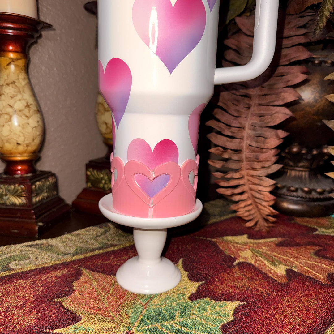 Valentine Heart Tumbler Boot, Red White Pink Lavender, Fits 20 30 40 oz Stanley, unique gift