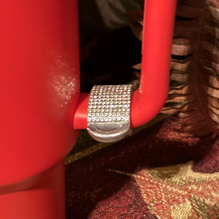 Silver Rhinestone Cup Handle Clip – Magnetic Tumbler Charm Accessory
