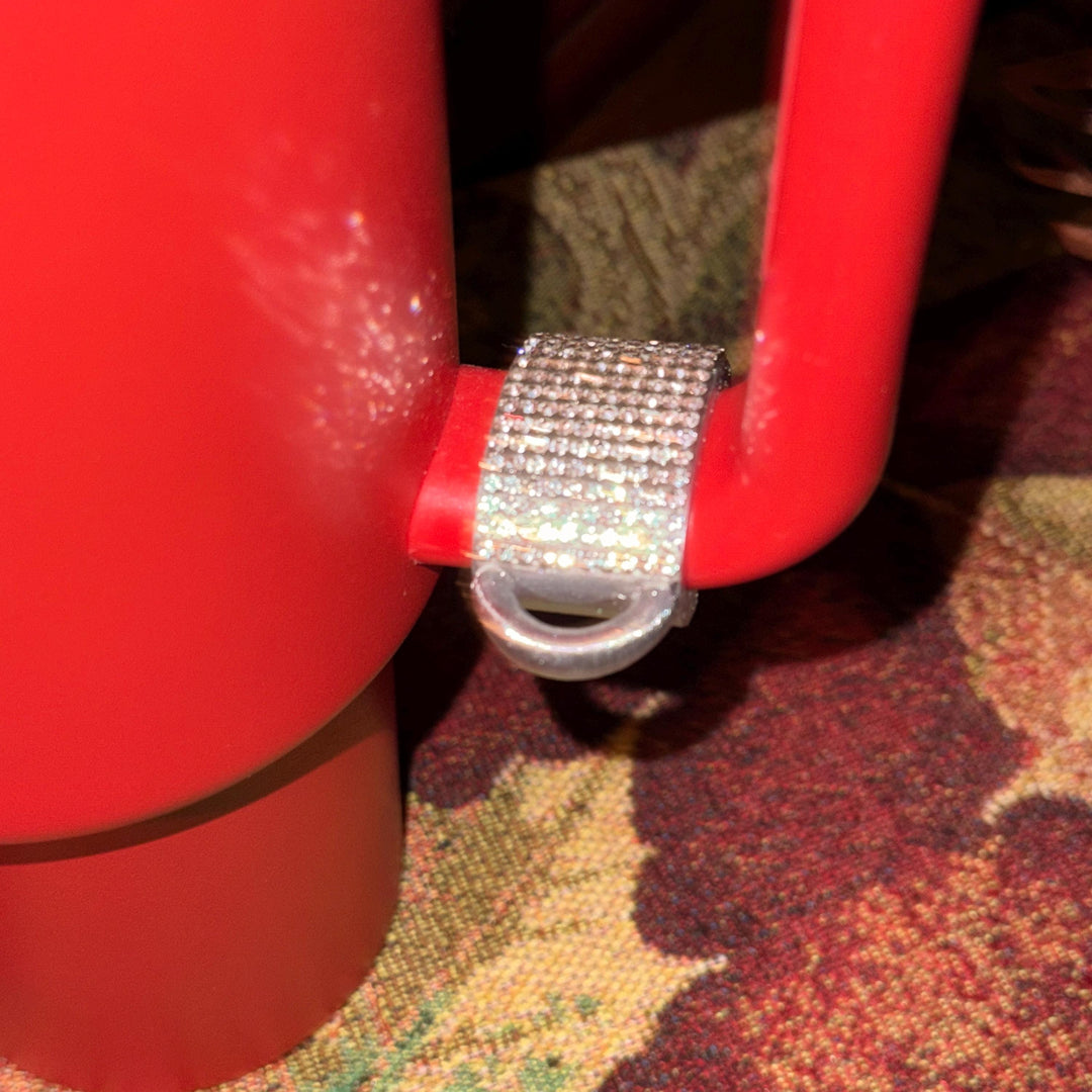Silver Rhinestone Cup Handle Clip – Magnetic Tumbler Charm Accessory