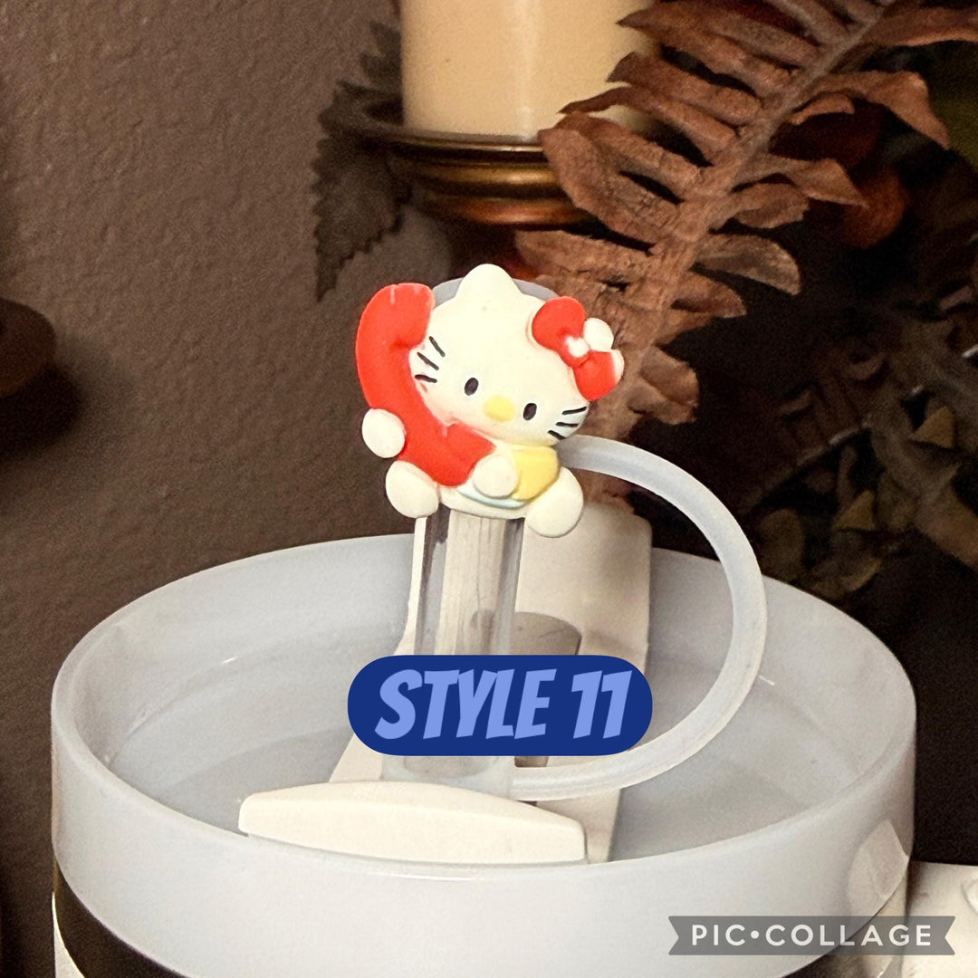 Kitty Cat Straw Cap Topper, for 10 mm straws, unique minimalist gift accessories, limited quantity