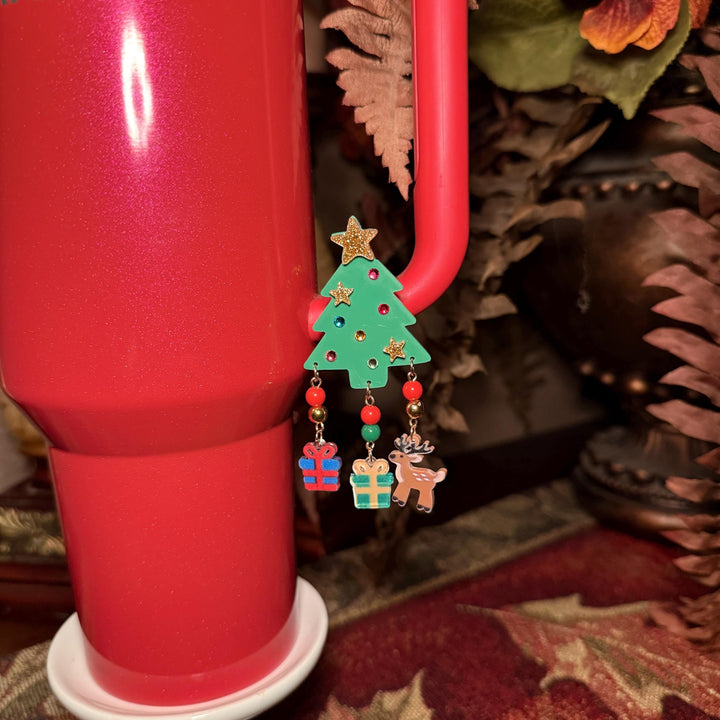 Beautiful Christmas Tree Cup Handle Clip Magnetic Tumbler Charm Accessory, fit 20/30 or 40 oz tumblers, unique gift