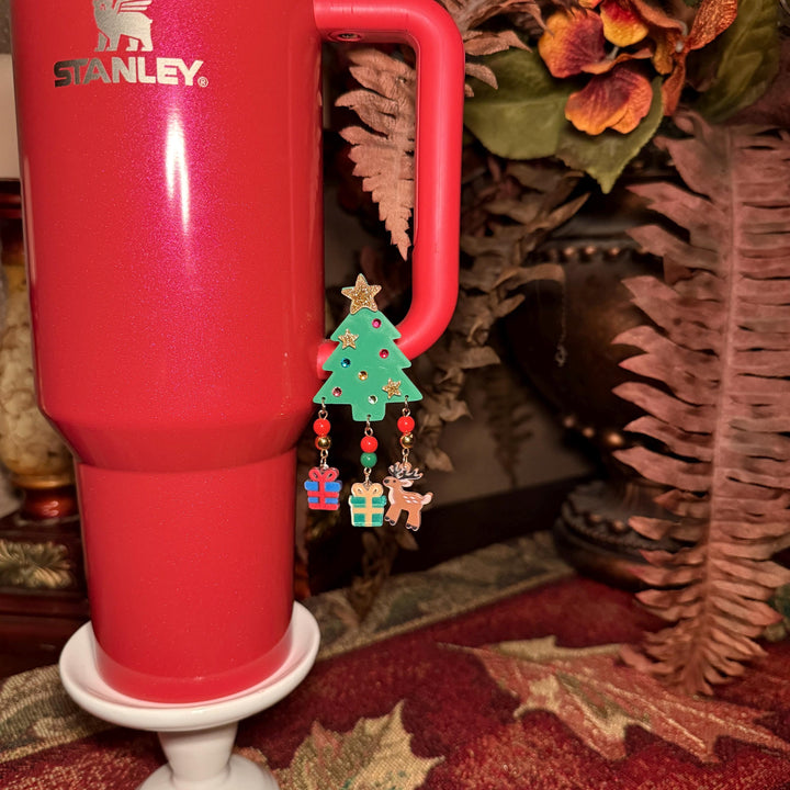 Beautiful Christmas Tree Cup Handle Clip Magnetic Tumbler Charm Accessory, fit 20/30 or 40 oz tumblers, unique gift