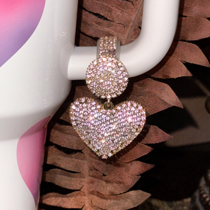 Valentine Heart Hanging Rhinestone Cup Handle Clip Charm, red pink white – Magnetic Tumbler Charm Accessory