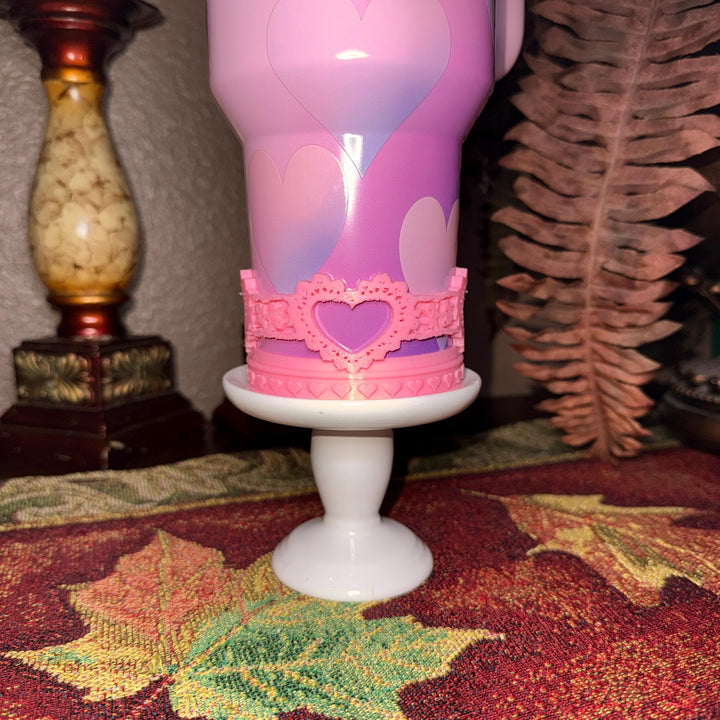 Heart Lace Embossed Valentine Heart Tumbler Boot, Red White Pink Lavender, Protective Sleeve, for the 20 30 40 oz Stanley HOT SELLER