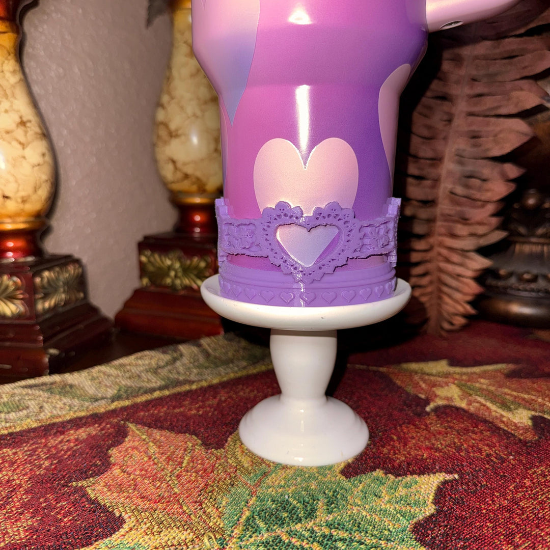 Heart Lace Embossed Valentine Heart Tumbler Boot, Red White Pink Lavender, Protective Sleeve, for the 20 30 40 oz Stanley HOT SELLER