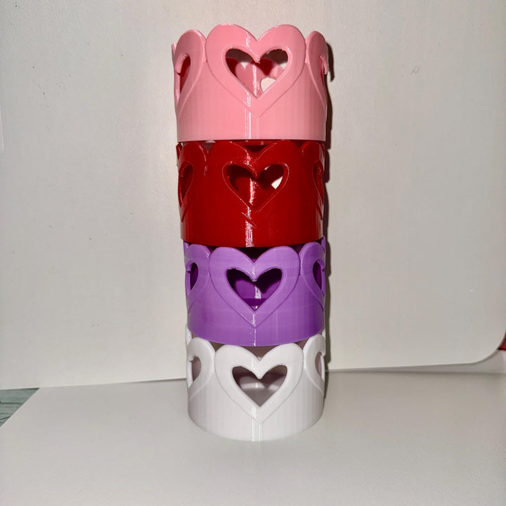 Valentine Heart Tumbler Boot, Red White Pink Lavender, Fits 20 30 40 oz Stanley, unique gift