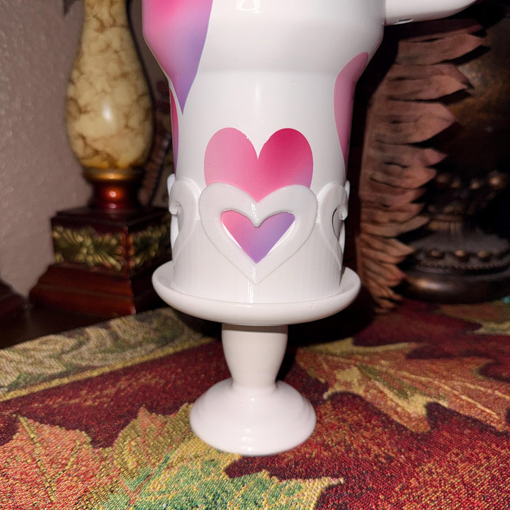 Valentine Heart Tumbler Boot, Red White Pink Lavender, Fits 20 30 40 oz Stanley, unique gift