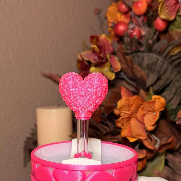 Hot Pink Valentine Heart Tumbler Boot, halo, straw topper for Stanley orother brands, Protective Sleeve, unique minimalist gift, hot seller