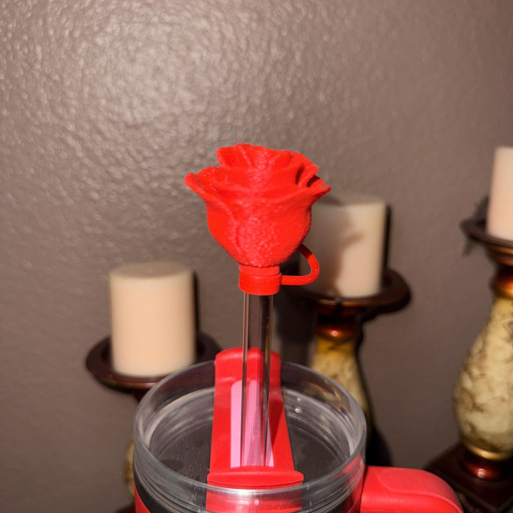 Rose Straw Cap Topper, for Valentine Stanley 20 30 or 40 oz Tumblers, unique minimalist gift accessories
