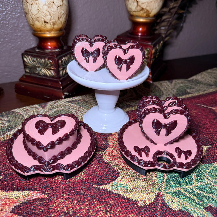 Red Velvet Valentine Cake Heart Tumbler Boot, Halo, Lid Toppers, Straw Topper Slider Buddy, Protective Sleeve, fits 20 30 or 40 oz Stanley