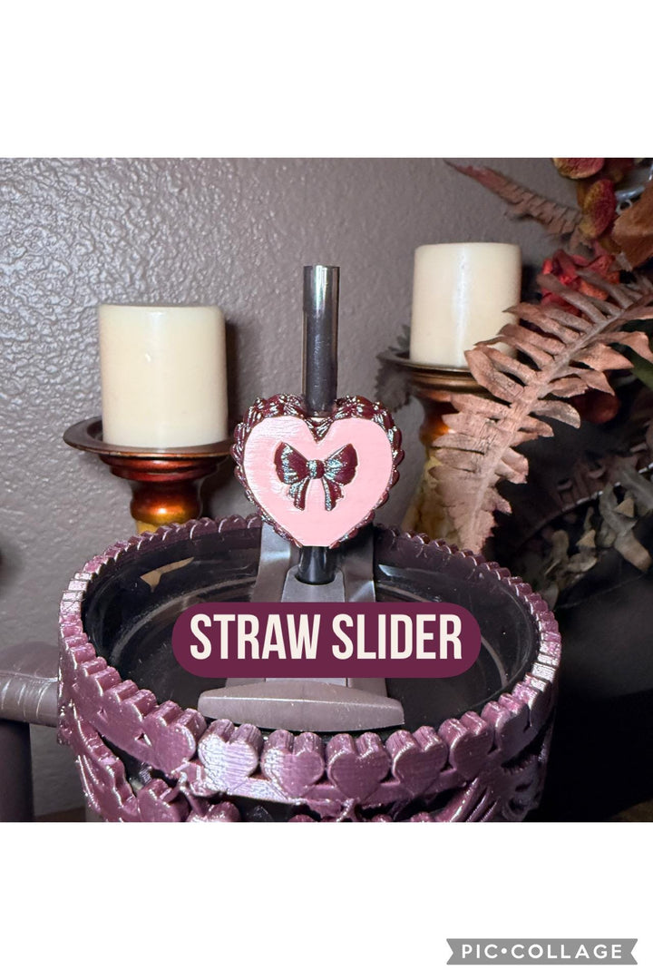 Red Velvet Valentine Cake Heart Tumbler Boot, Halo, Lid Toppers, Straw Topper Slider Buddy, Protective Sleeve, fits 20 30 or 40 oz Stanley