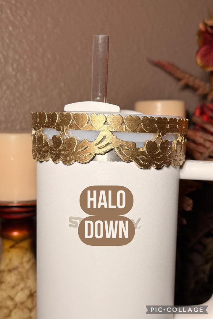 Gold Velvet Valentine Pink Red Velvet Tumbler Boot or Halo, Protective Sleeve, fits 20 30 or 40 oz Stanley