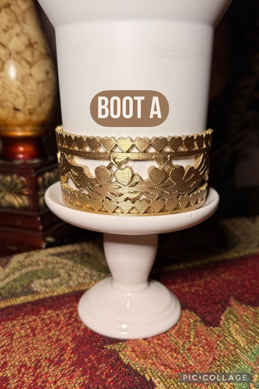 Gold Velvet Valentine Pink Red Velvet Tumbler Boot or Halo, Protective Sleeve, fits 20 30 or 40 oz Stanley