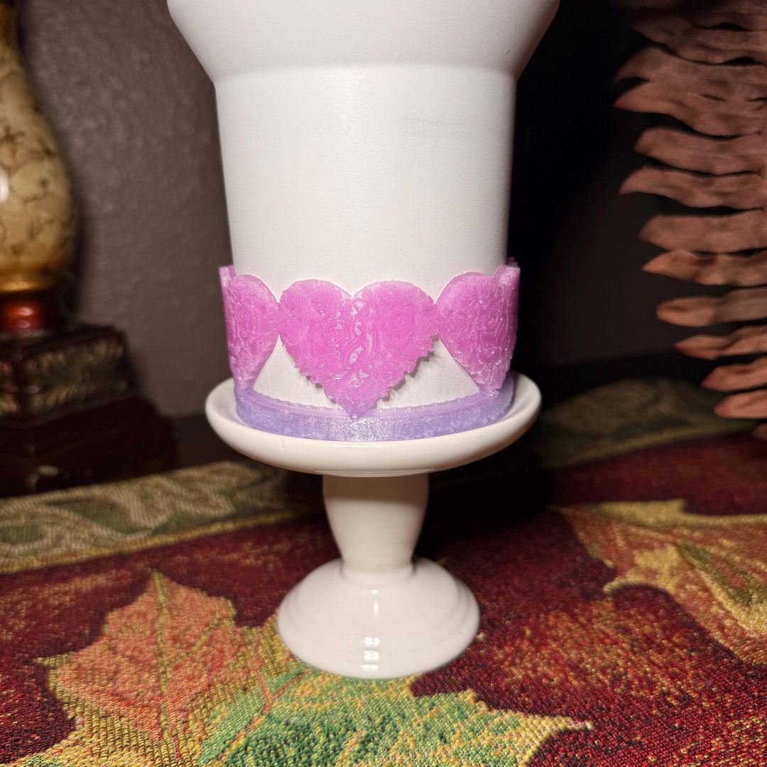 Rose Embossed Valentine Heart Tumbler Boot, Red White Pink Lavender, Protective Sleeve, HOT SELLER