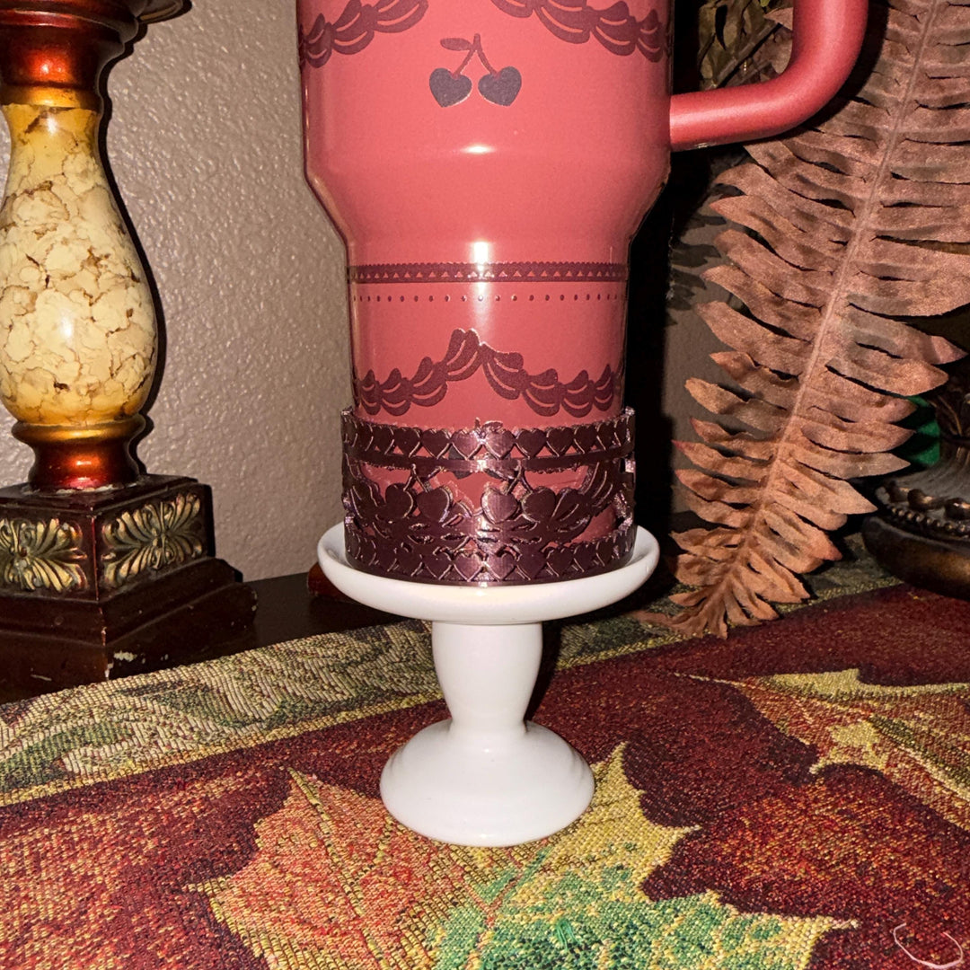 Red Velvet Valentine Cake Heart Tumbler Boot, Halo, Lid Toppers, Straw Topper Slider Buddy, Protective Sleeve, fits 20 30 or 40 oz Stanley