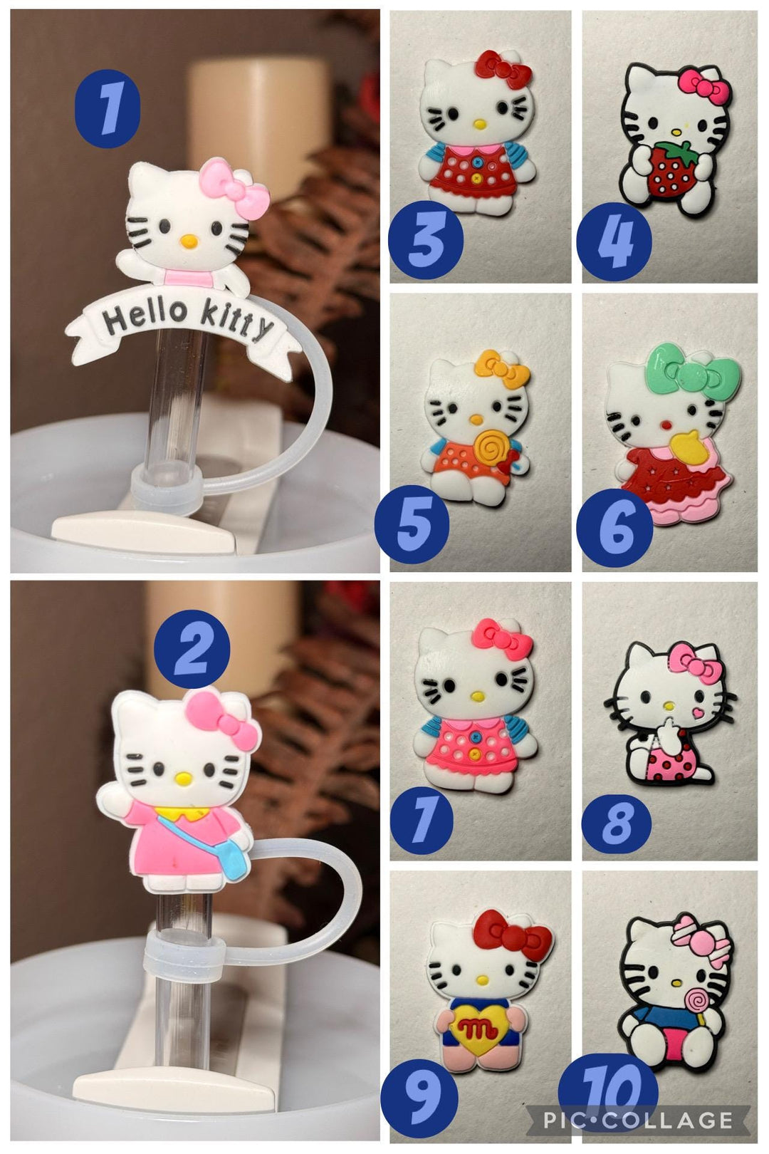 Kitty Cat Straw Cap Topper, for 10 mm straws, unique minimalist gift accessories, limited quantity