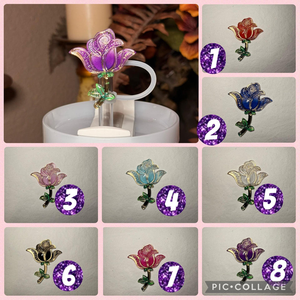 Rose Flowers Heart Straw Cap Topper, for Valentine Stanley 20 30 or 40 oz Tumblers, unique minimalist gift accessories