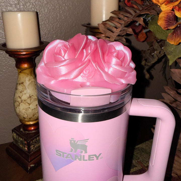 Rose Bouquet Cluster Tumbler Topper that fit Stanley Tumbler Quencher Lids, Rose Accessory, 3D Decorative Lid, BEST SELLER