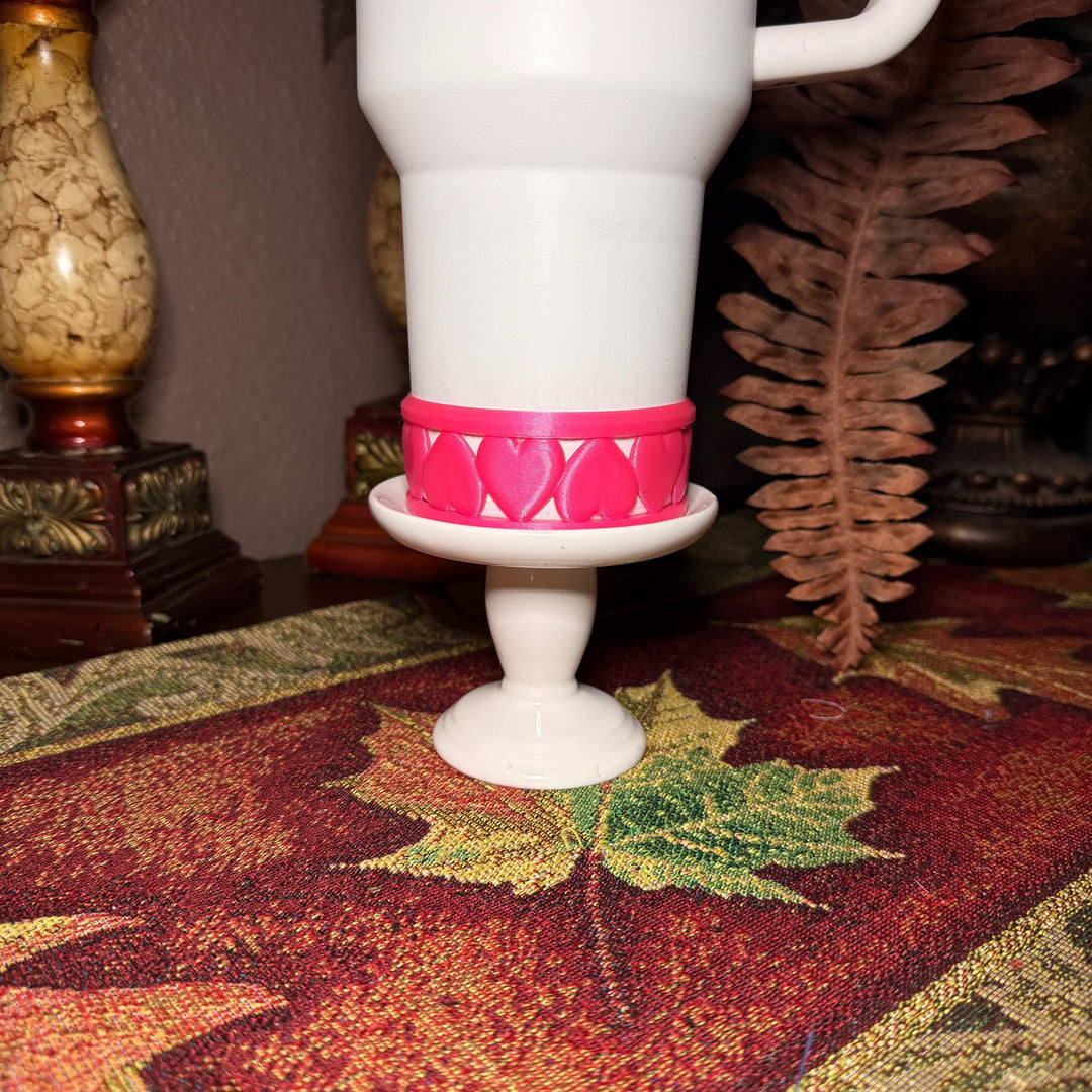 Hot Pink Valentine Heart Tumbler Boot, halo, straw topper for Stanley orother brands, Protective Sleeve, unique minimalist gift, hot seller