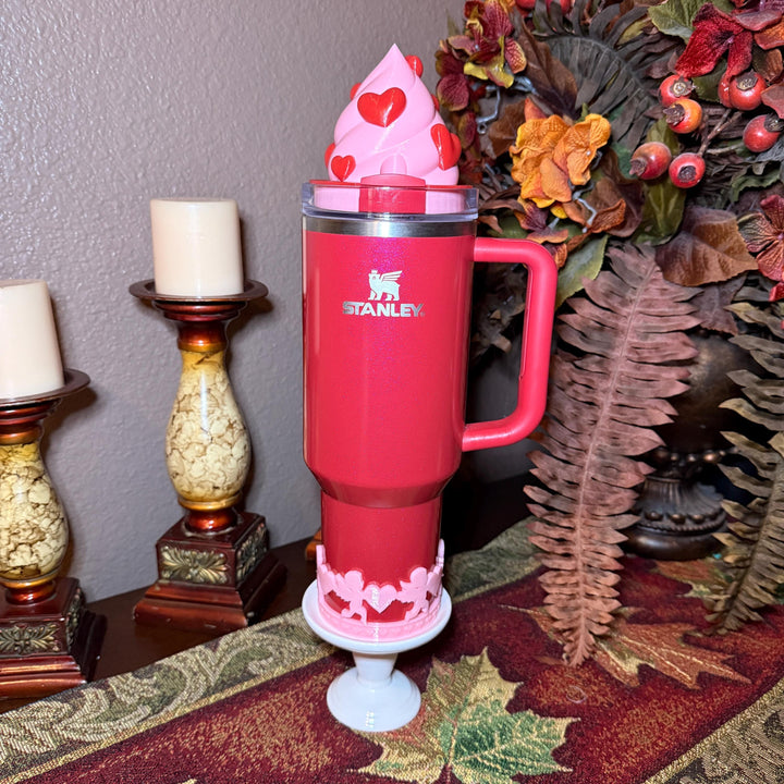 Heart Whipped Topping Valentine Tumbler Topper for 14 oz, 20/30 oz, 40 oz tumblers, 3D Heart tumbler topper, 3D Valentine Topper unique gift