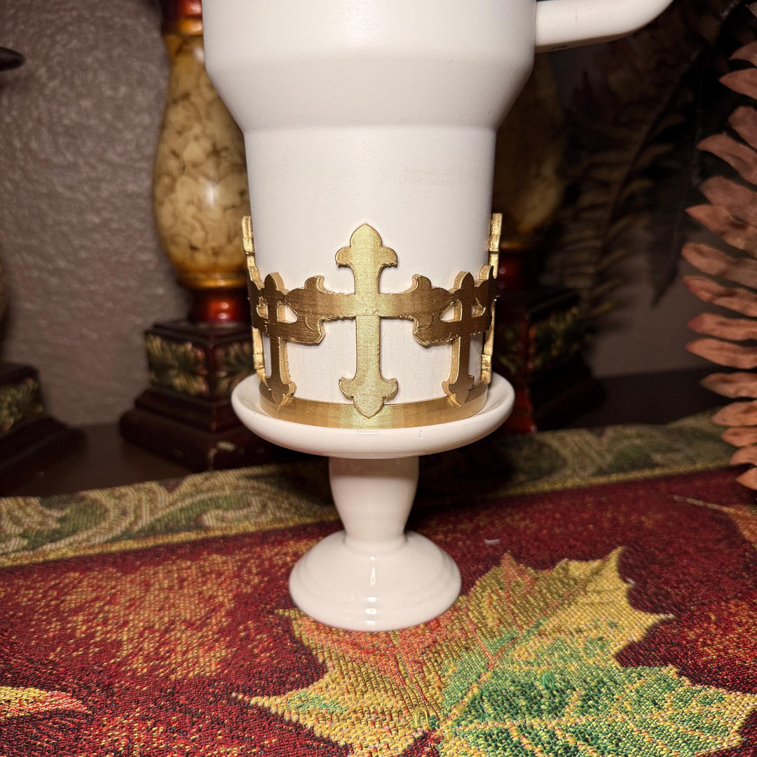Beautiful Religious Cross Tumbler Boot, Christian cup Boot Sleeve, fits your Stanley Tumblers, Unique Gift for Easter
