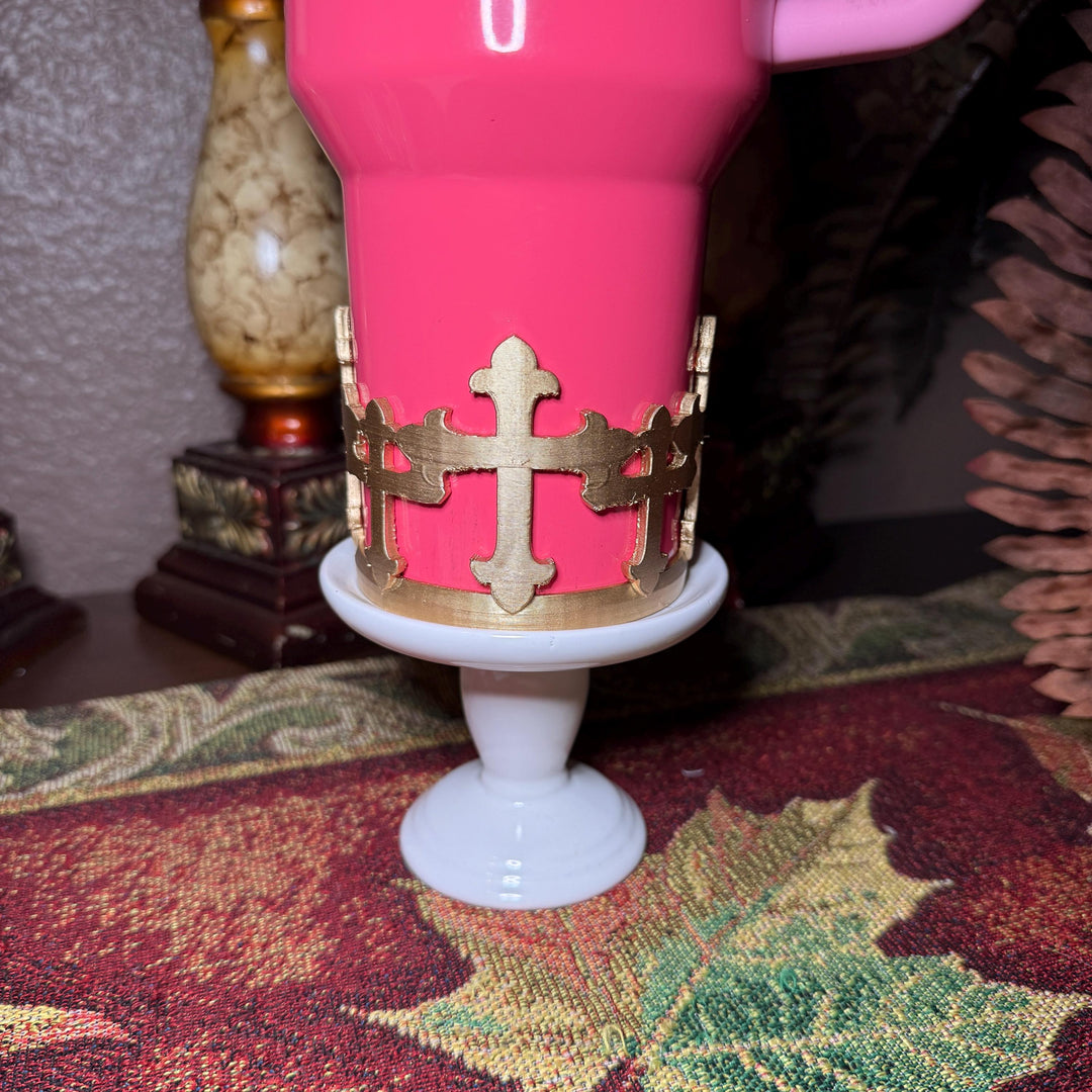 Beautiful Religious Cross Tumbler Boot, Christian cup Boot Sleeve, fits your Stanley Tumblers, Unique Gift for Easter
