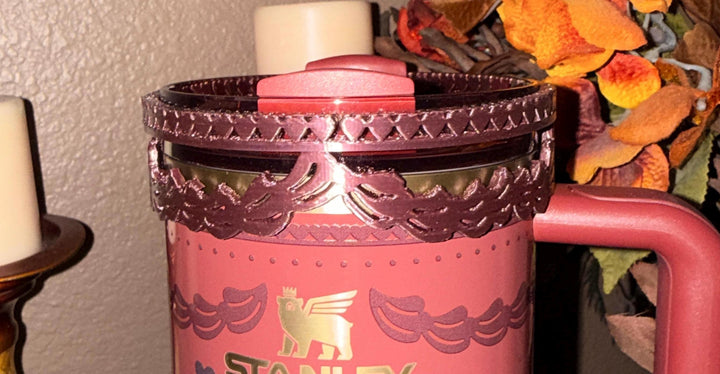 Red Velvet Valentine Cake Heart Tumbler Boot, Halo, Lid Toppers, Straw Topper Slider Buddy, Protective Sleeve, fits 20 30 or 40 oz Stanley