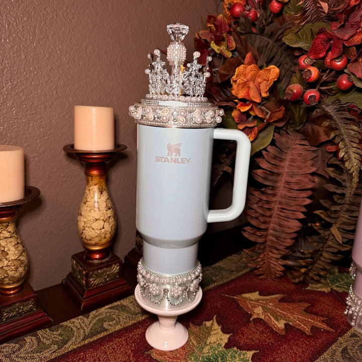 Diamonds and Pearls Fancy Rhinestone Royal Princess Collection for Stanley tumblers, crown topper, halo, boot or straw topper, unique gift