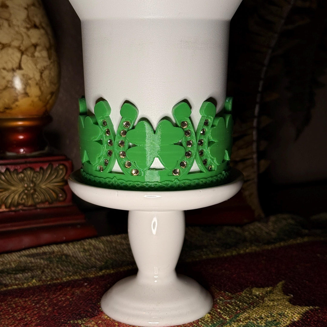 Rhinestone Clover Horseshoe Shamrock Tumbler Boot, Cup Boot Sleeve, St Patrick’s Day Clover, Fit's Stanley Tumblers, Protective Sleeve