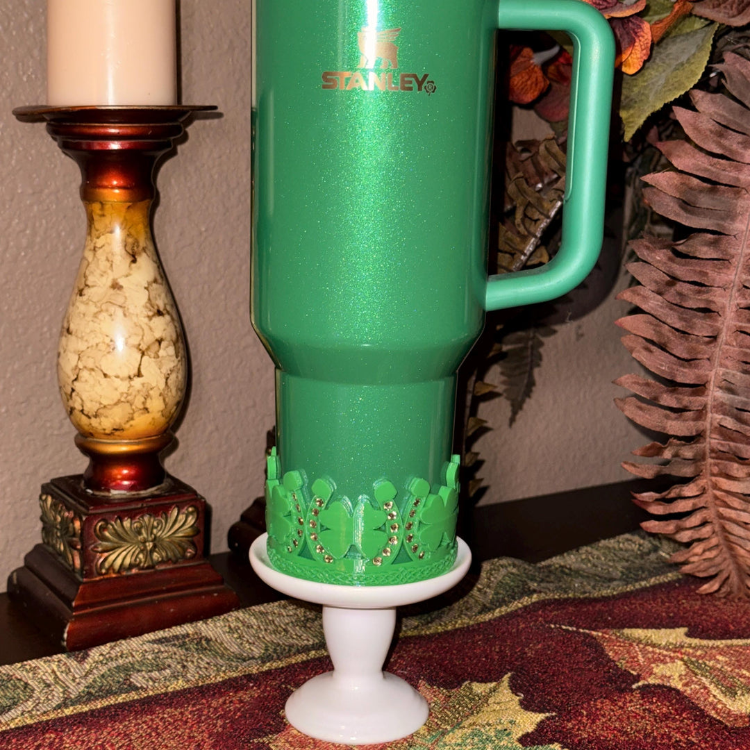 Rhinestone Clover Horseshoe Shamrock Tumbler Boot, Cup Boot Sleeve, St Patrick’s Day Clover, Fit's Stanley Tumblers, Protective Sleeve