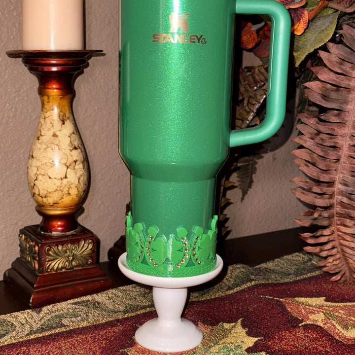 Rhinestone Clover Horseshoe Shamrock Tumbler Boot, Cup Boot Sleeve, St Patrick’s Day Clover, Fit's Stanley Tumblers, Protective Sleeve