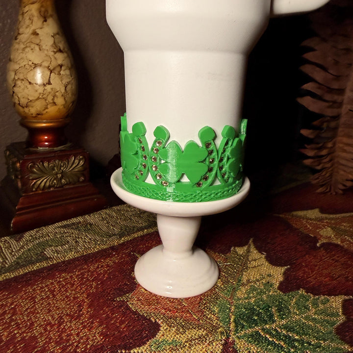 Rhinestone Clover Horseshoe Shamrock Tumbler Boot, Cup Boot Sleeve, St Patrick’s Day Clover, Fit's Stanley Tumblers, Protective Sleeve