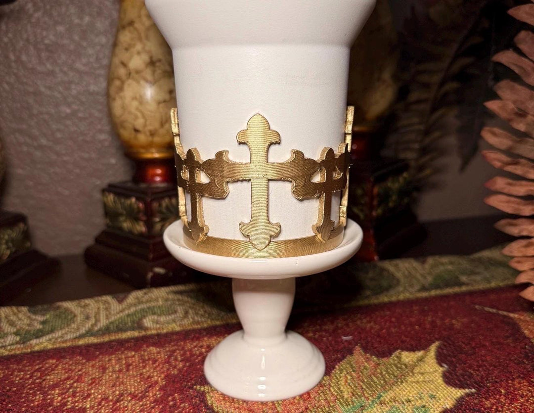 Gold Jesus carrying a crucifix Tumbler lid topper, Cross boot and church boot, Stanley Tumbler Accessories, Starlight Shimmer