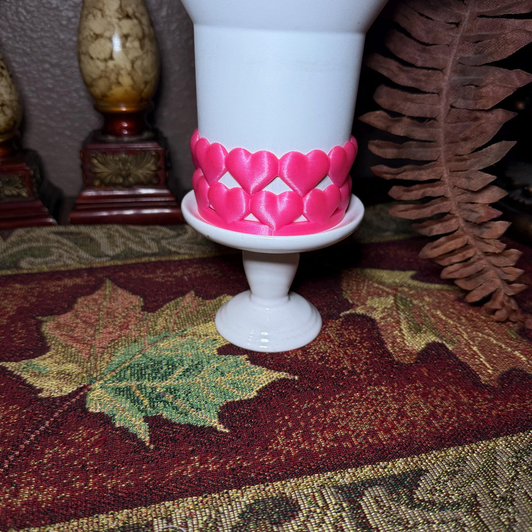 Hot Pink Valentine Heart Tumbler Boot or straw topper for Stanley orother brands, Protective Sleeve, unique minimalist gift, hot seller