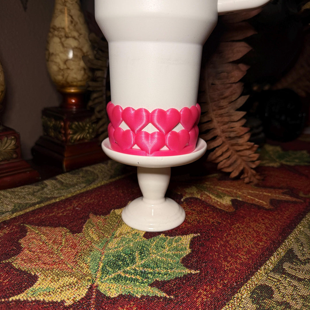 Hot Pink Valentine Heart Tumbler Boot or straw topper for Stanley orother brands, Protective Sleeve, unique minimalist gift, hot seller