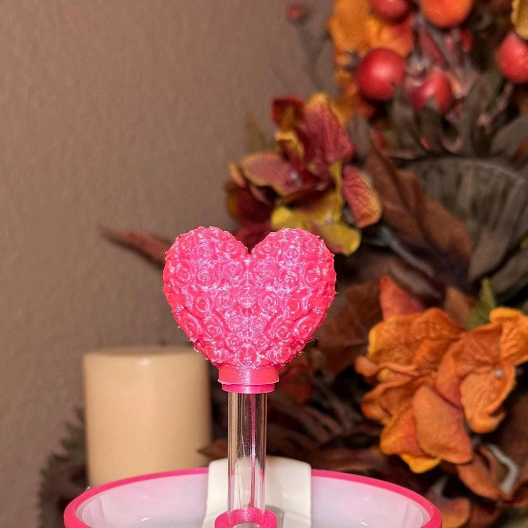 Hot Pink Valentine Heart Tumbler Boot or straw topper for Stanley orother brands, Protective Sleeve, unique minimalist gift, hot seller