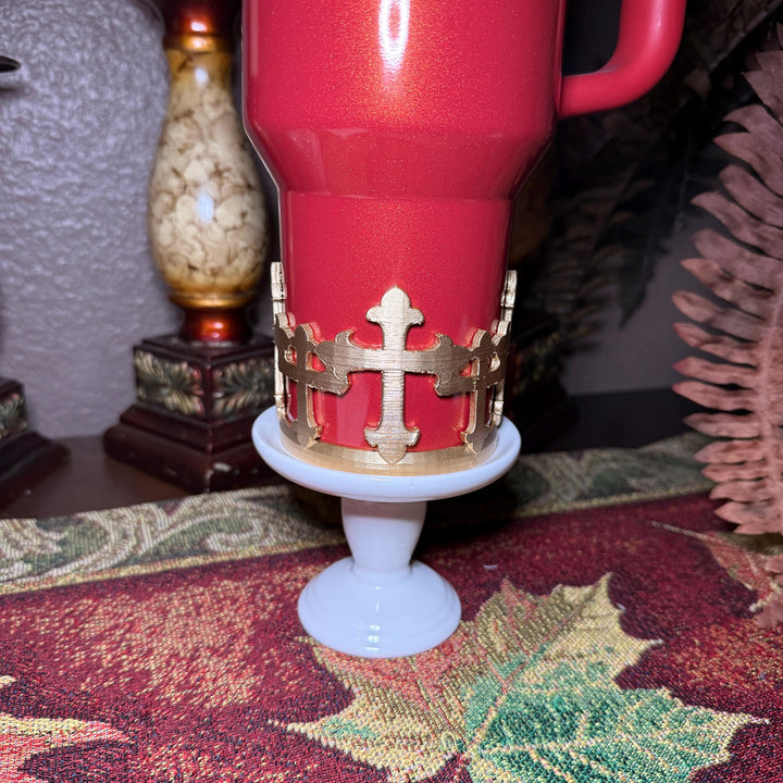 Beautiful Religious Cross Tumbler Boot, Christian cup Boot Sleeve, fits your Stanley Tumblers, Unique Gift for Easter