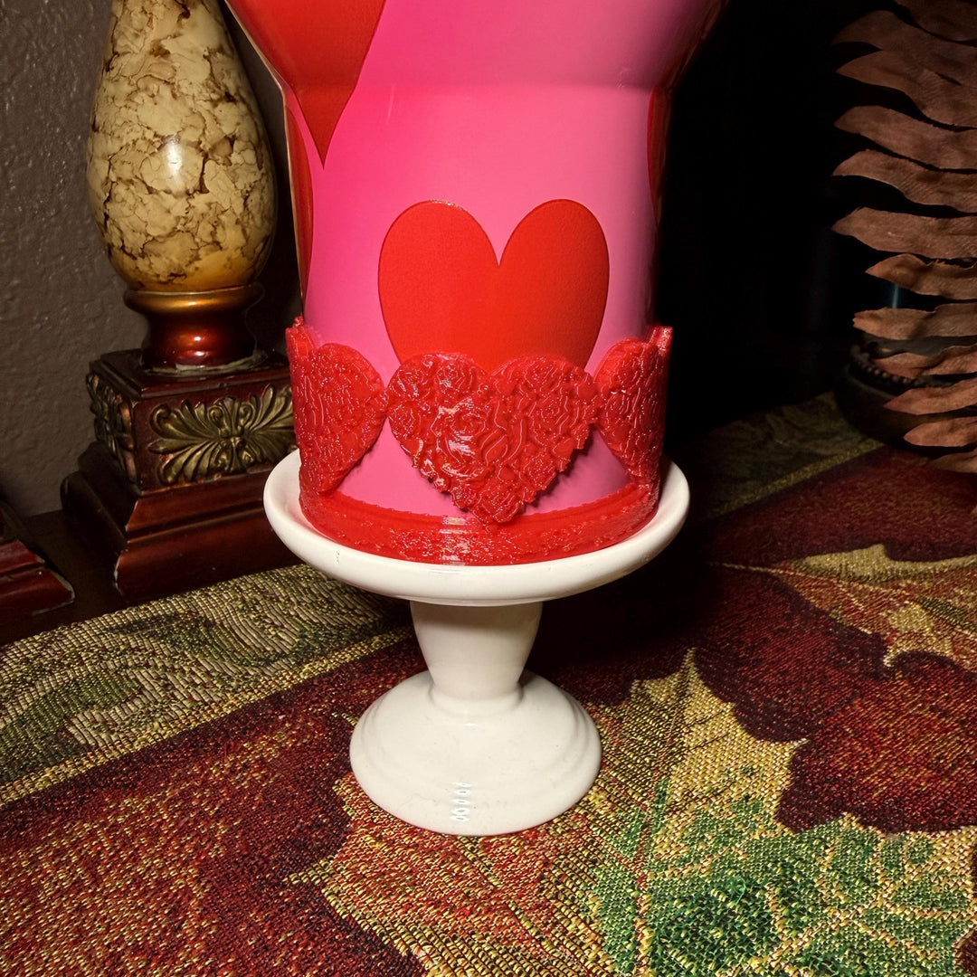 Rose Embossed Valentine Heart Tumbler Boot or Halo, Protective Sleeve, HOT SELLER