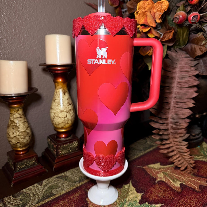 Rose Embossed Valentine Heart Tumbler Boot or Halo, Protective Sleeve, HOT SELLER