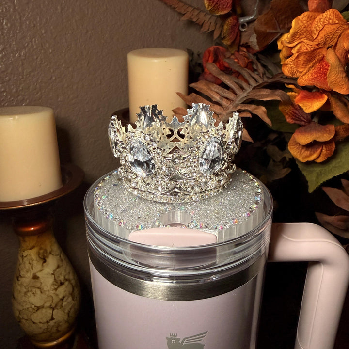 RELAUNCHED Fancy Rhinestone Princess Accessory for Stanley Tumblers, Crown Toppers, Royal Queen Halo Bling Bangle Band Boot Straw topper