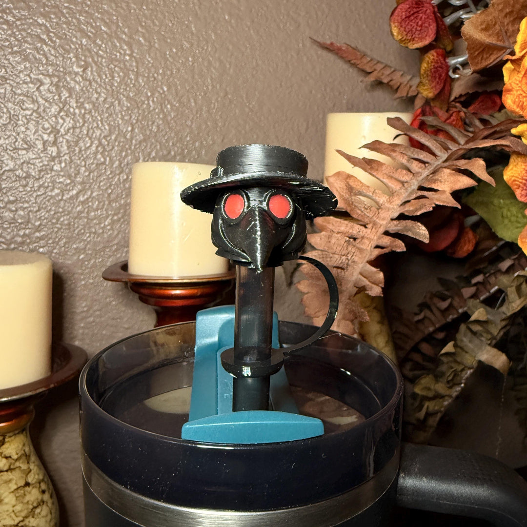 Crimson Cure Plague Doctor Topper, Stanley Tumbler Accessories, lid topper, unique trending gifts for Stanley 20 30 40 oz