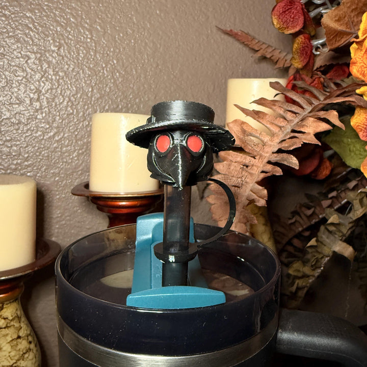 Crimson Cure Plague Doctor Topper, Stanley Tumbler Accessories, lid topper, unique trending gifts for Stanley 20 30 40 oz